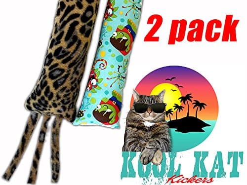 KOOL KAT KICKERS Catnip Toy 15" Cat Kick Stick, Stix, Kitty Kick Stick for Cats, Cat Kick Stix, Cat Kick Toy, Large (2 Pack) (Assorted Fabrics)