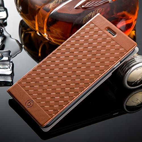 ACO-UINT iPhone 6s Plus Wallet Case,iPhone 6s Plus Flip Leather Case Retro Decorative Woven PU Leather Wallet Case,Ultra Slim Folio Flip Book Cover Case for iPhone 6s Plus[Brown]