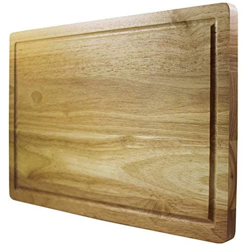 Wooden Cutting Board - Best Rated Hardwood Chopping Board - Large 16" x 10.5" Solid Block That's Stronger Than Plastic and Bamboo - Approved by Butchers and Chefs