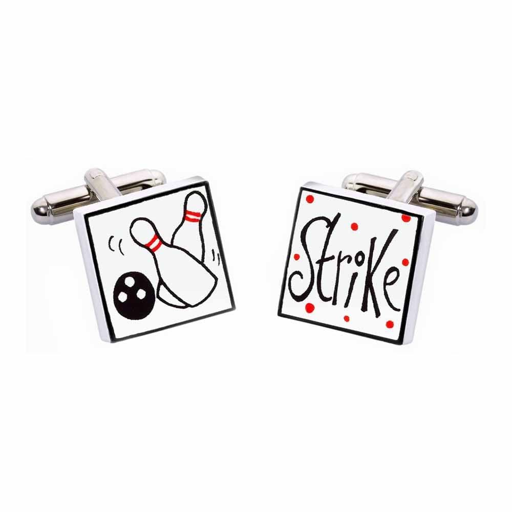 Bowling Strike Cufflinks by Sonia Spencer, Ten Pin Bowling