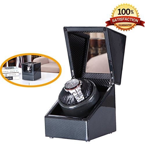 [Carbon New Style] Love Nest Carbon Fiber Wood Single Automatic Watch Winder Box Piano Finish Japanese Mabuchi Motor（power included）