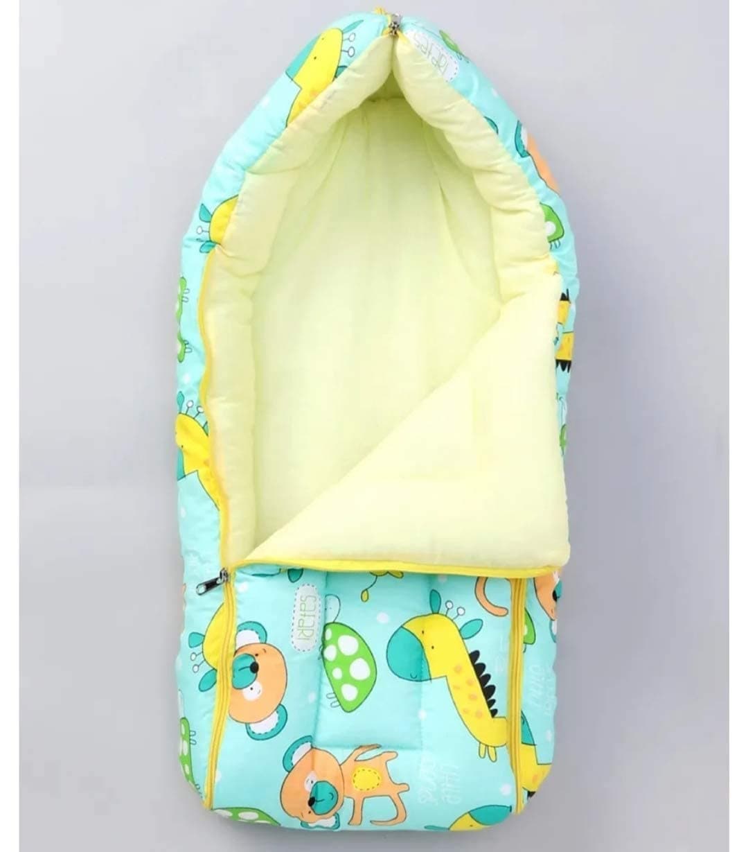 Sharma Clothing Baby Stylish Printed Bed, Sleeping Bag & Carry Nest, Cotton Bedding For New Born Infant,Unisex Bed,Green, 1 Count