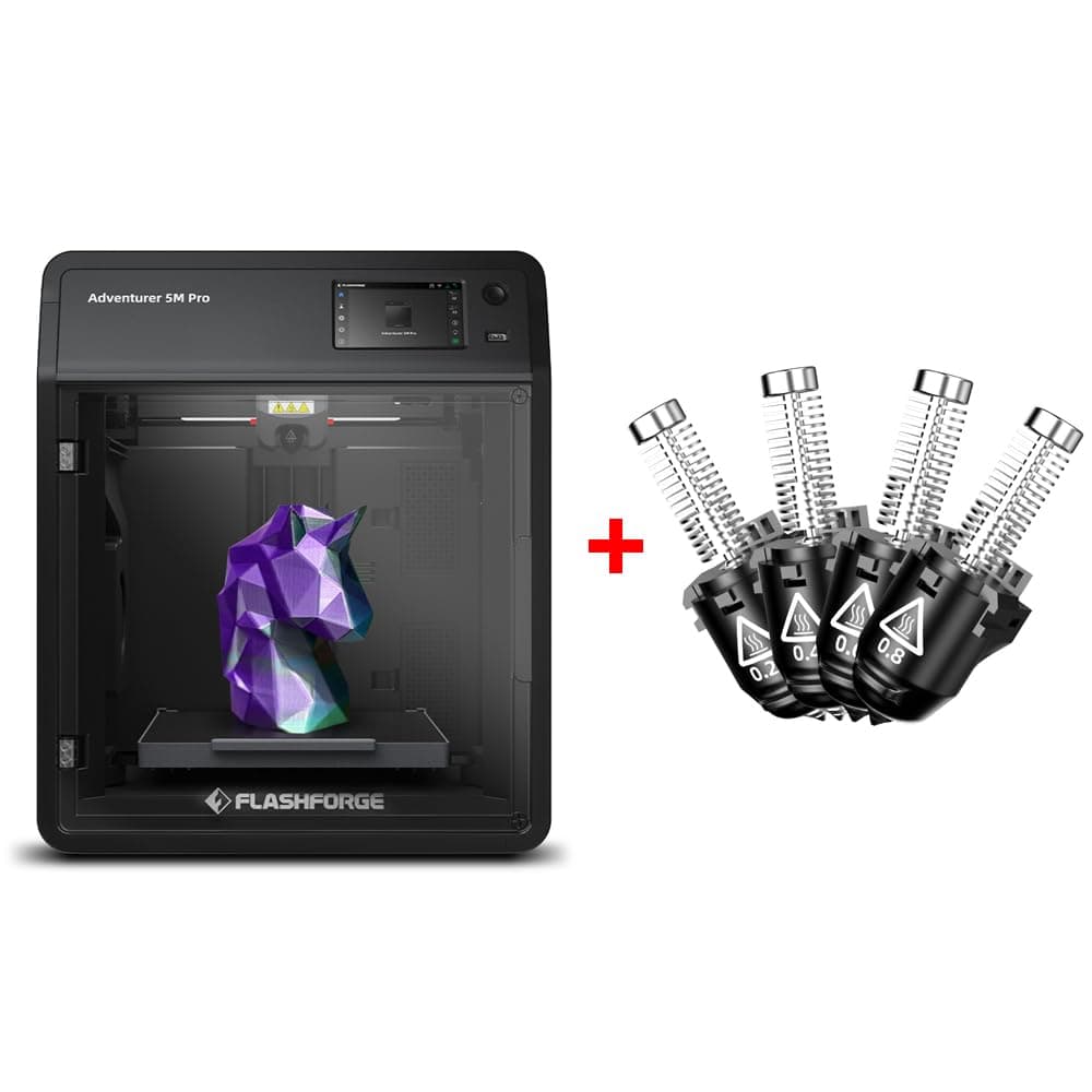 (4 Size Nozzle) Bundle FLASHFORGE Adventurer 5M Pro 3D Printer and FLASHFORGE High Speed Nozzle Bundle