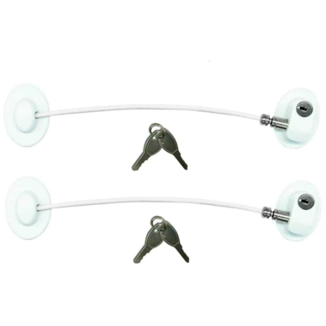 2 Pack Refrigerator Door Locks，Freezer Door Locks，File Drawer Cabinet Locks by REZIPO White with 4 Keys
