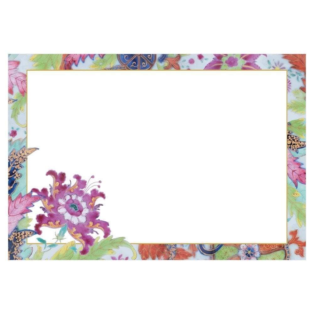 Caspari "Coromandel Garden Ivory Thank You" Notes - Black (Pack of 8)