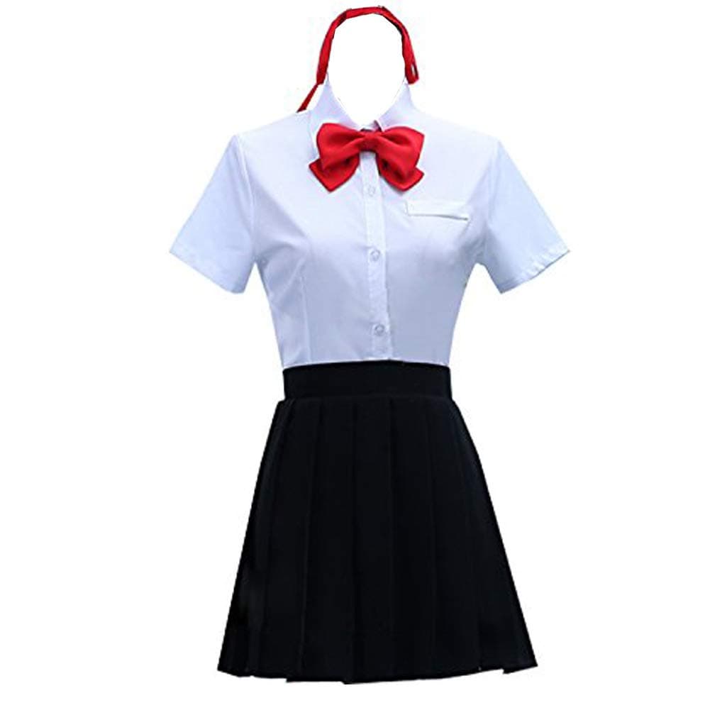 MYYH Anime Miyamizu Mitsuha Cosplay Costume Girl White School Uniform