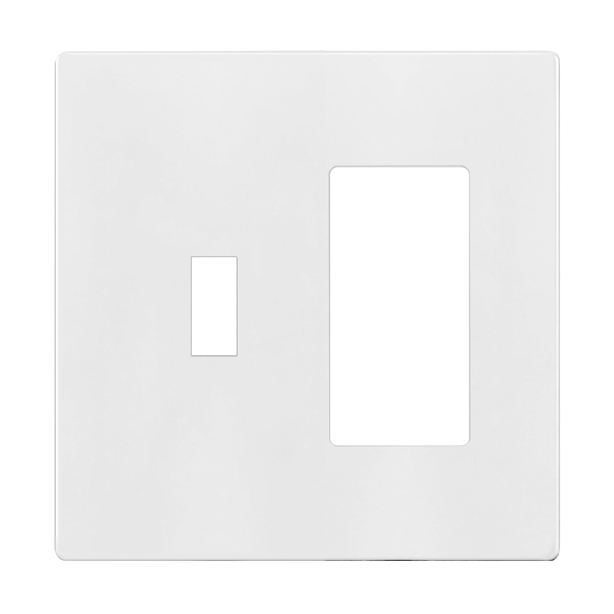 ENERLITES Combination Toggle Light Switch/Decorator Light Switch Plate, Double Switch Wall Plate, Standard Size 2-Gang 4.68" x 4.73", Polycarbonate Thermoplastic, Gloss Finish, SI881131-W, White