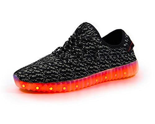 FLASHKICKS Shuffle F2 - Premium LED Shoes Bright Light Up Sneakers, Unisex (14 US Women / 12 US Men, Black)