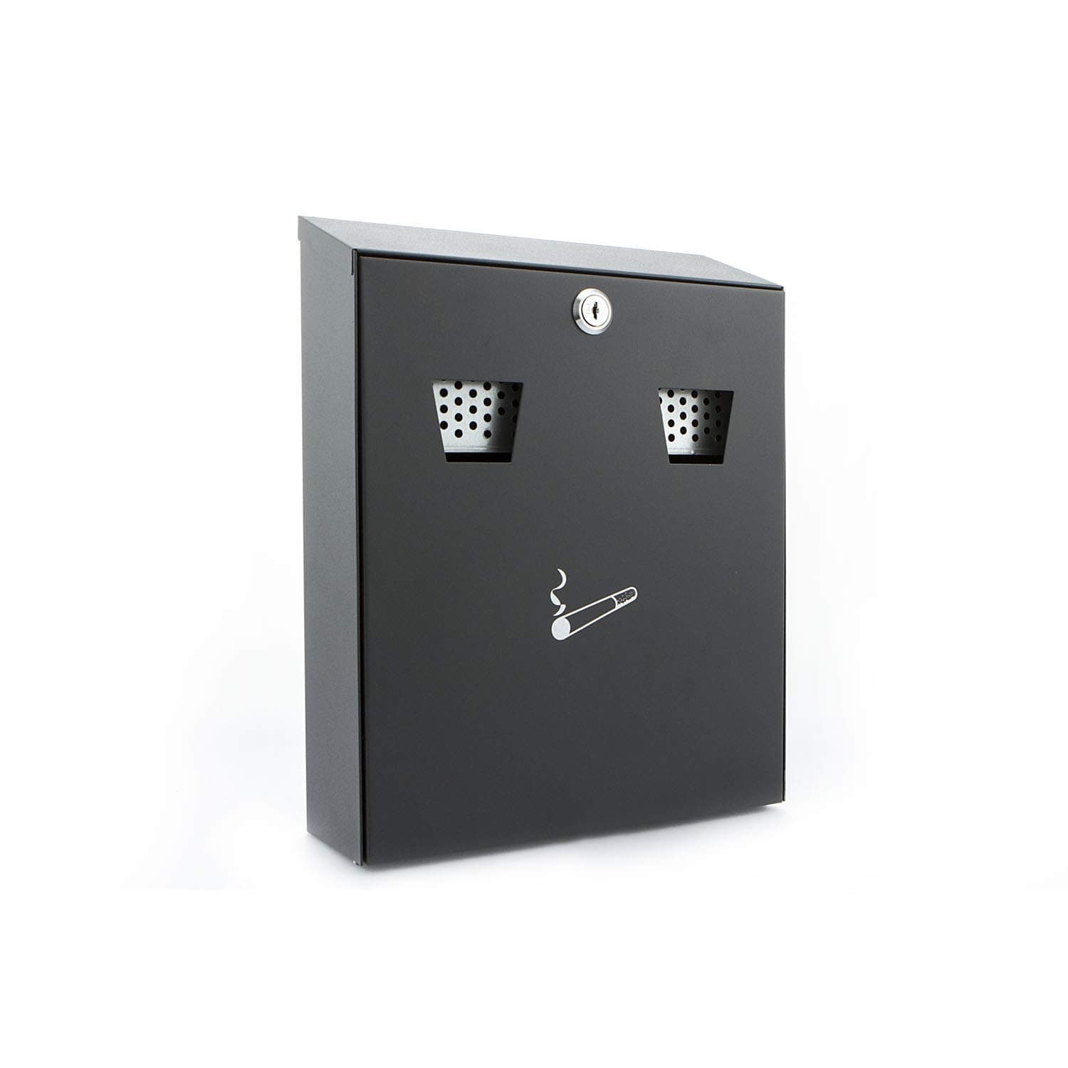 CIG2BK 255 x 320 x 75 mm Powder Coated Cigarette Bin - Black