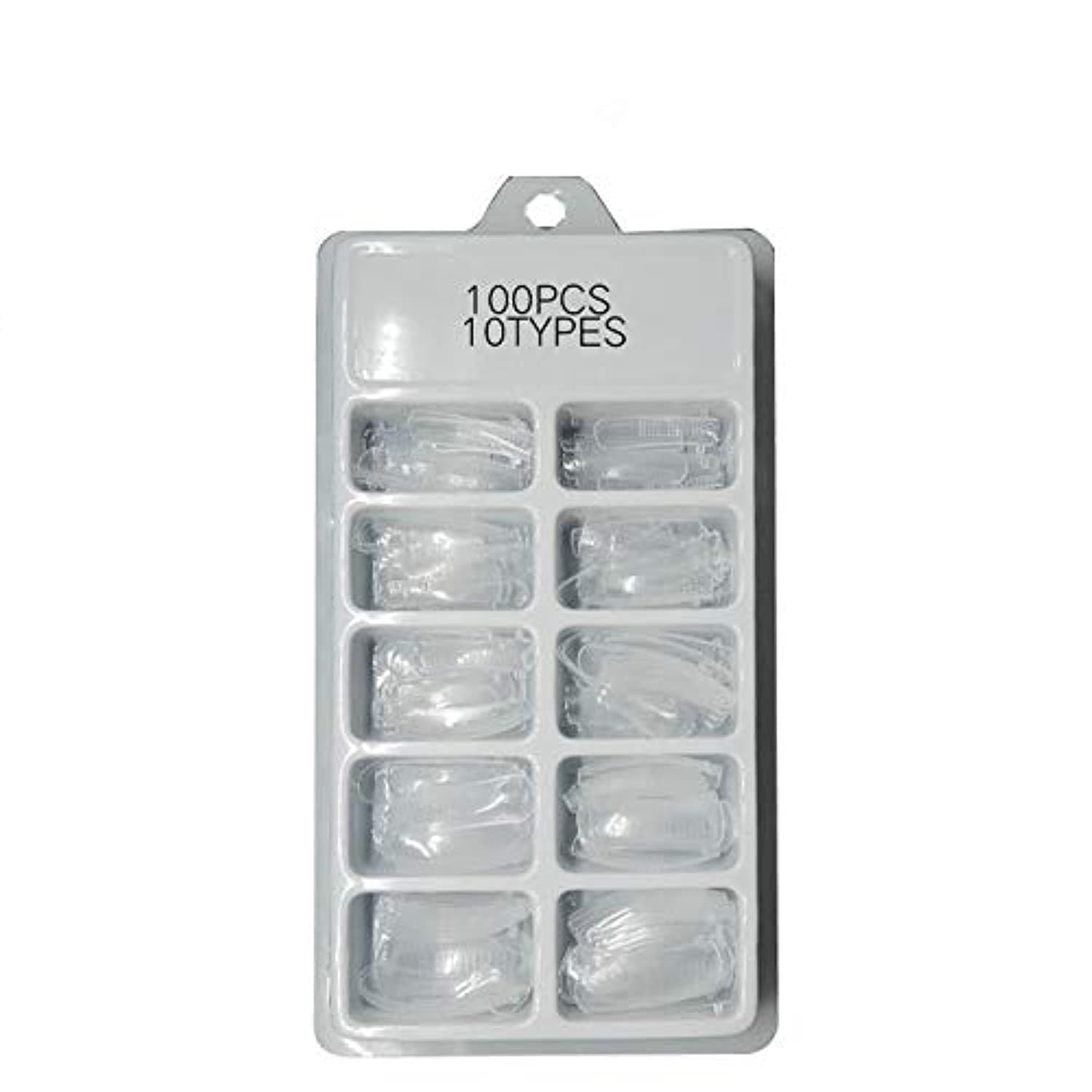100pcs Poly Gel Clear Dual nail System Form Fake nails Art Acrylic Manicure Tools for UV Gel nail Polish 10 Size