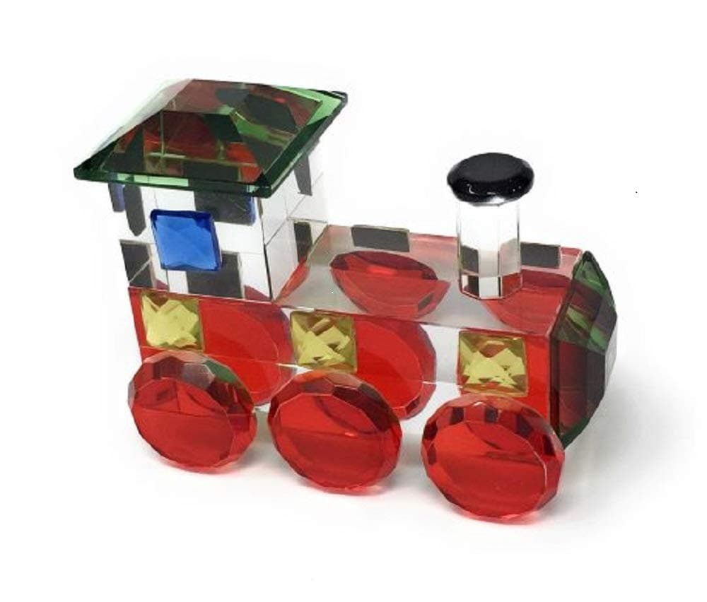 Oleg Cassini Crystal Paperweight Train