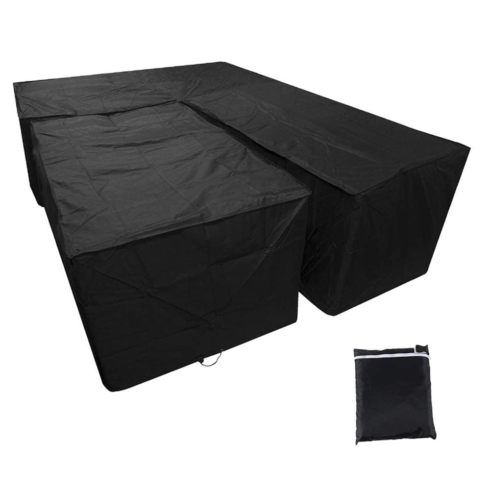 L Shaped Garden Furniture Cover,Outdoor Patio Furniture Covers with Storage Bag for Moving or Sunscreen,Waterproof＆Anti-UV＆Easy to Clean Fit for Outdoor Patio Table and Chairs