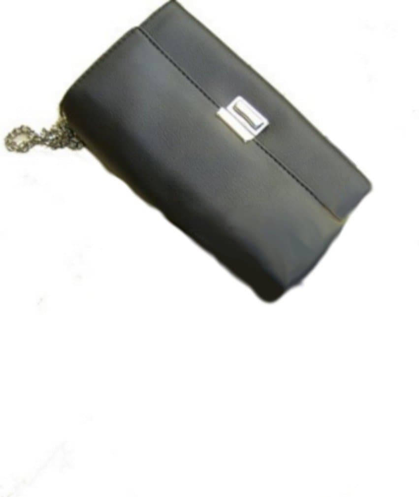 Unknown Waiters Purse with Chain, Black Leather