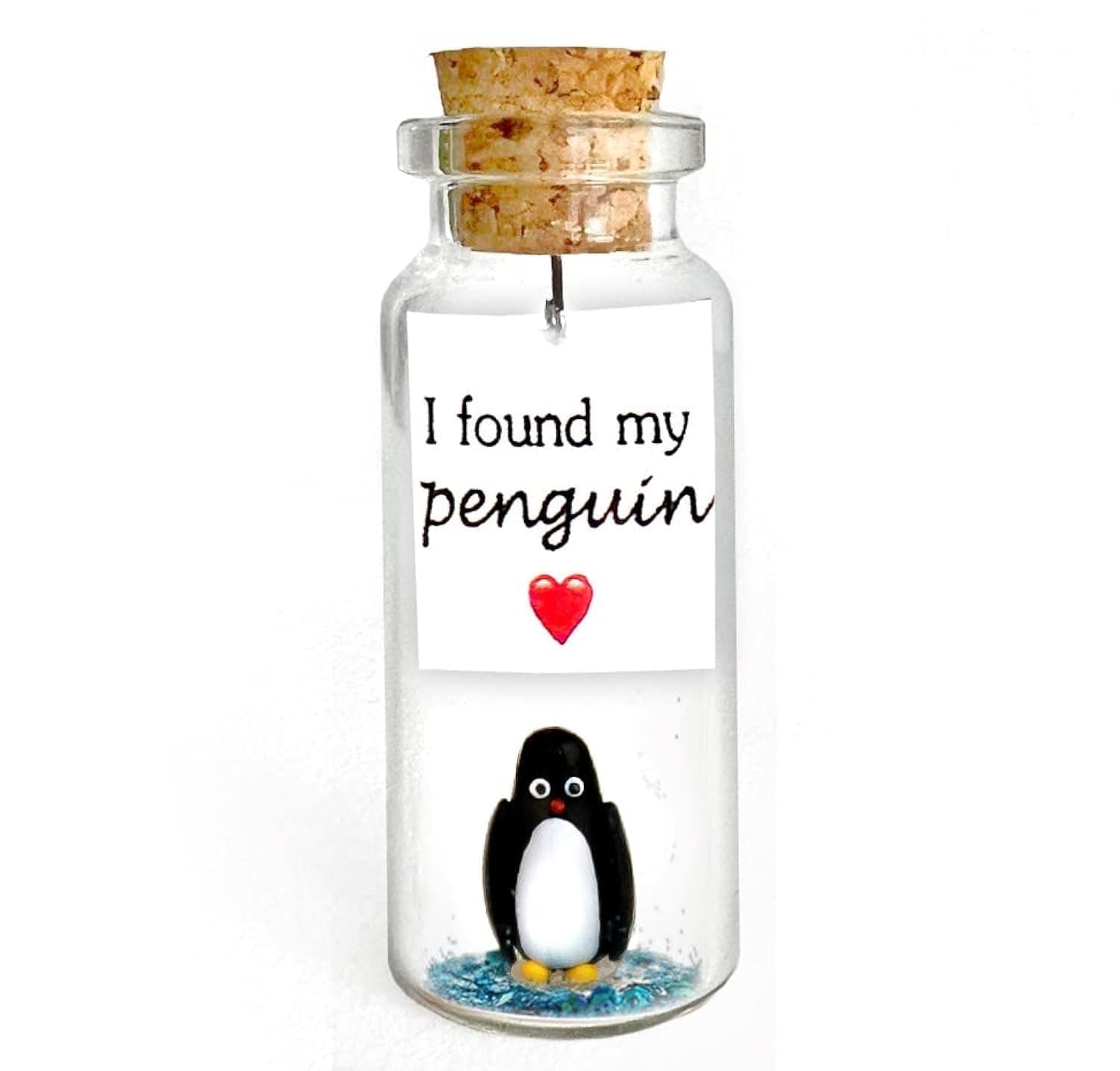 Kseniya Revta Girlfriend and Boyfriend Gifts - Anniversary Present for Him or Her - Custom Photo Gift Bottle for Husband or Wife - Ideal for Valentine Dates (White & Black Penguin, Gift Bottle)