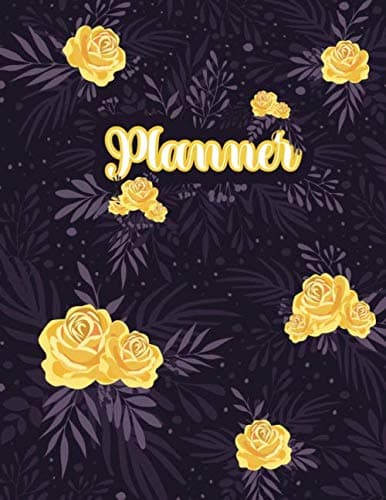 Planner:Yellow Rose Lovers Two Year Planner Weekly and Monthly 2020-2021.: Cute Rose&Leaf Planner weekly and Monthly Two Year. Daily Weekly And ... of weekly List Note Goal.Side 8.5 " x 11 "