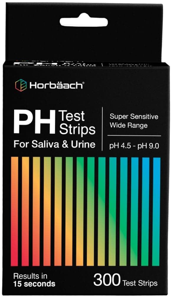 HorbäachPH Test Strips for Urine and Saliva Testing | for Women and Men | 300 Count