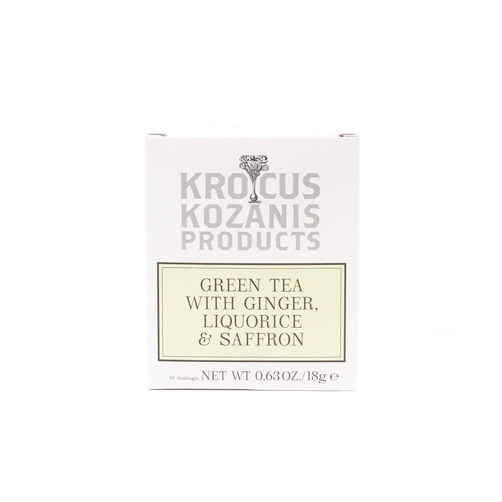 Krocus Kozanis Ginger Liquorice Saffron Green Tea 10 Teabags (Pack of 1)