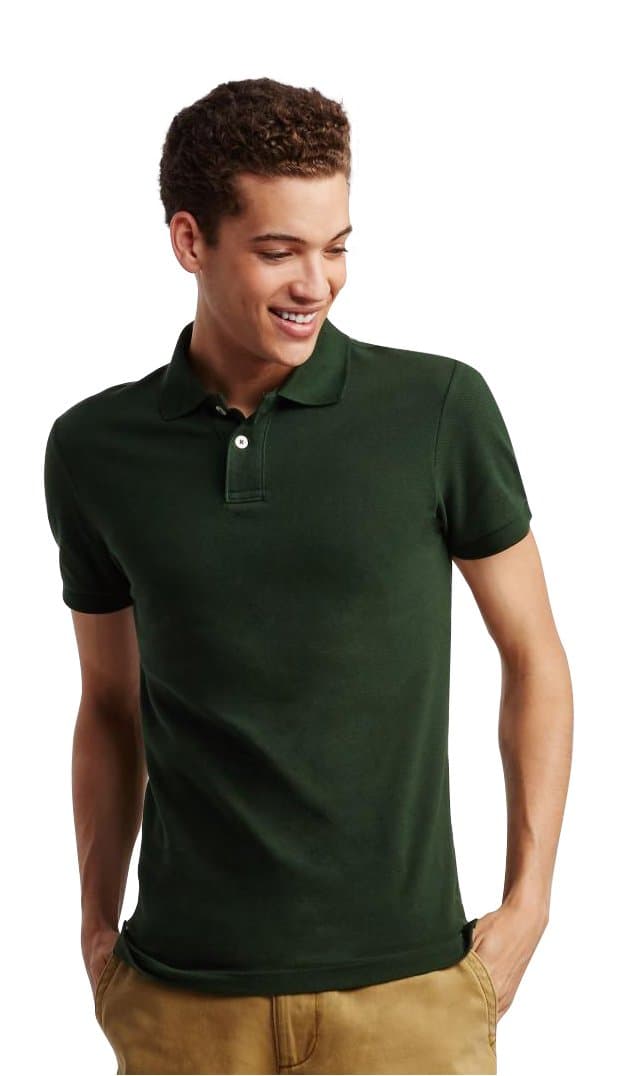Aeropostale Men's Solid Uniform Piqu Polo Shirt M Evergreen