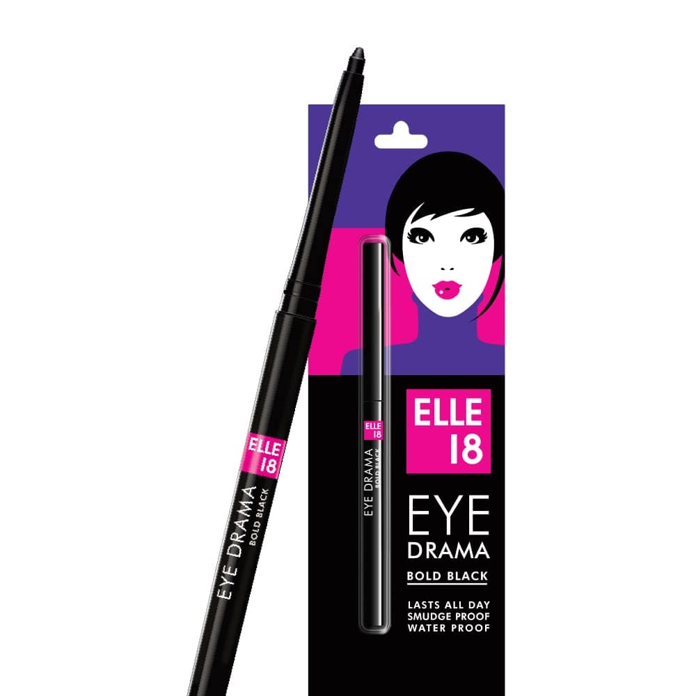 Elle 18 Eye Drama Kajal, Bold Black, 0.35g