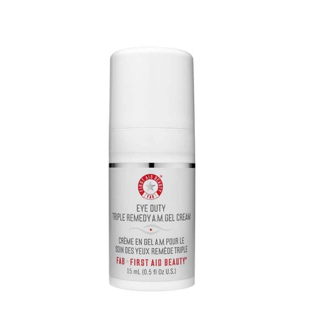 First Aid Beauty Eye Duty Triple Remedy A.M. Gel Cream: Vegan Eye Treatment for Fine Lines and Wrinkles, Makeup Priming Gel Cream for All-Day Wear ( 0.5 oz)