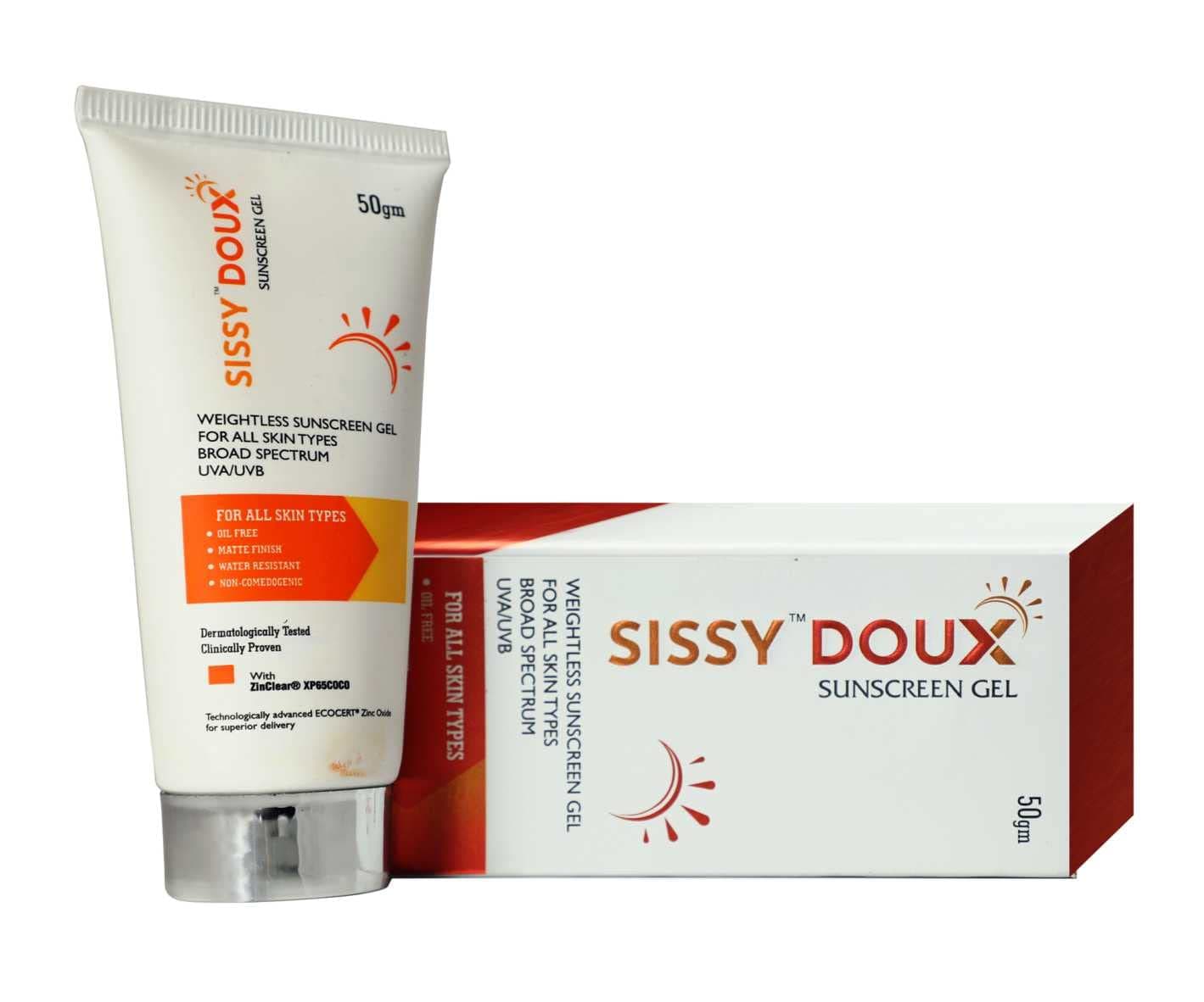 Cutis Sissy Doux Oil Free Gel ,SPF 50 PA++++ ,Broad-Spectrum UVA/UVB, Water Resistant ,Mate Finish, Non Comedogenic Sunscreen For All Skin type 50g