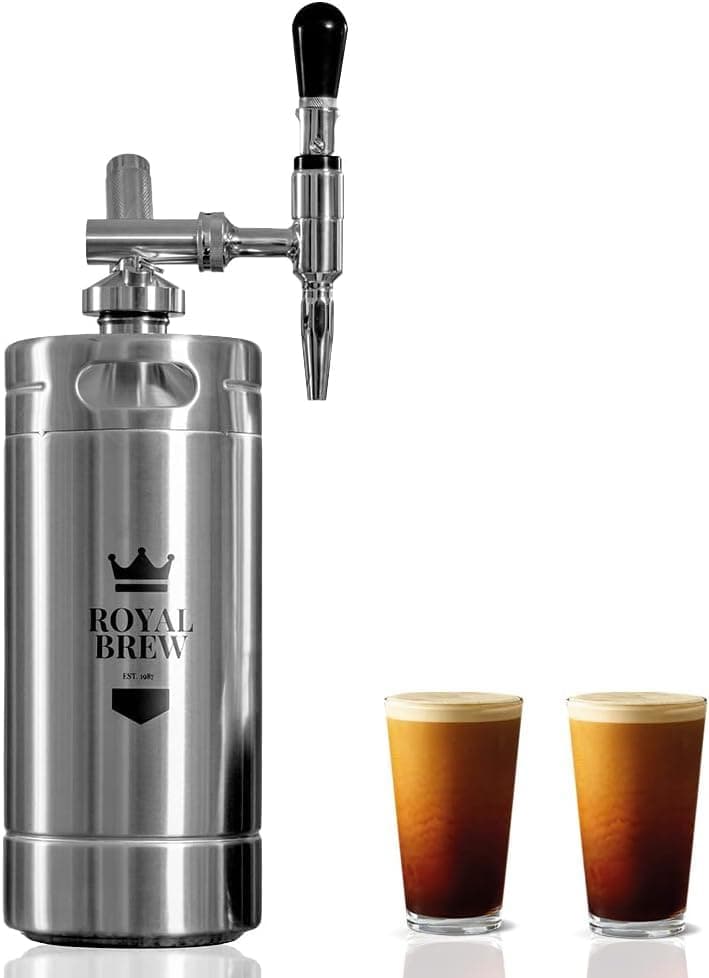 Royal Brew Nitro Cold Brew Coffee Nitro Coffee Iced Coffee Nitro Coffee Draft Coffee Maker (Silver, 3800ml)