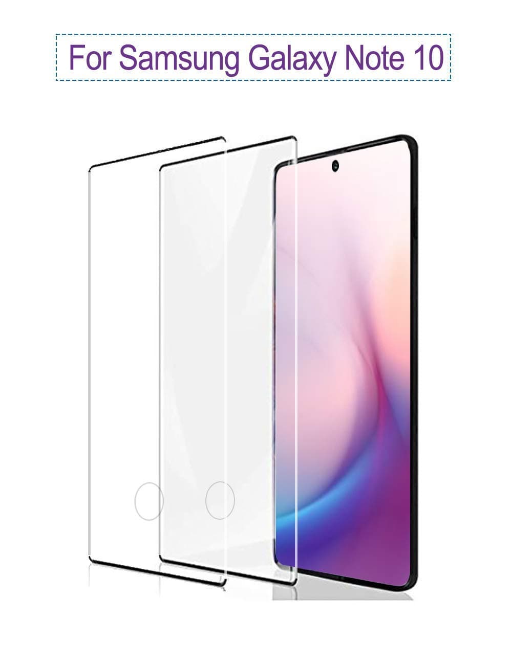 Galaxy Note 10 Screen Protector, [2- Pack][Unlock Fingerprint][Scratch Force Resistant][Case Friendly] [Bubble Free] HD Tempered Glass Screen Protector for Samsung Galaxy Note 10
