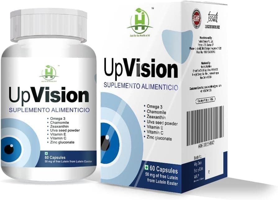 Upvision Eye Care Supplemnt for Eye Health with Omega-3, Vitamin E, VIT A, VIT C, Lutein, Zeaxanthin, VIT B2 Vegetarian 60 Capsules-Pack of 1