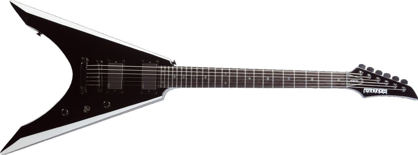 Vortex Deluxe Limited Snow White Beveled Electric Guitar, Black with white beveles