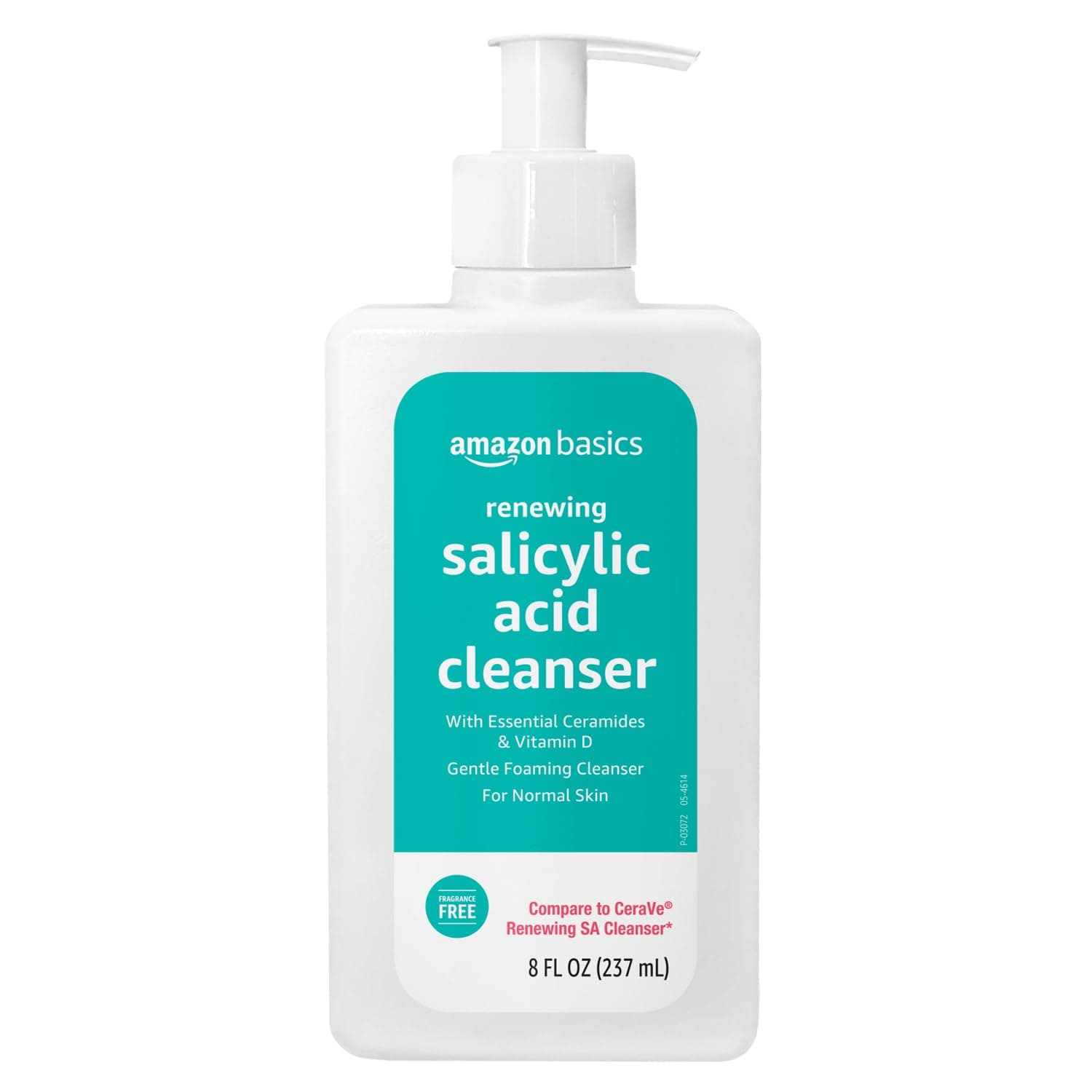 Exfoliating Face Wash Cleanser, Renewing Salicylic Acid with Ceramides & Vitamin D, Foaming Formula, Smooths Skin, 8 fl oz