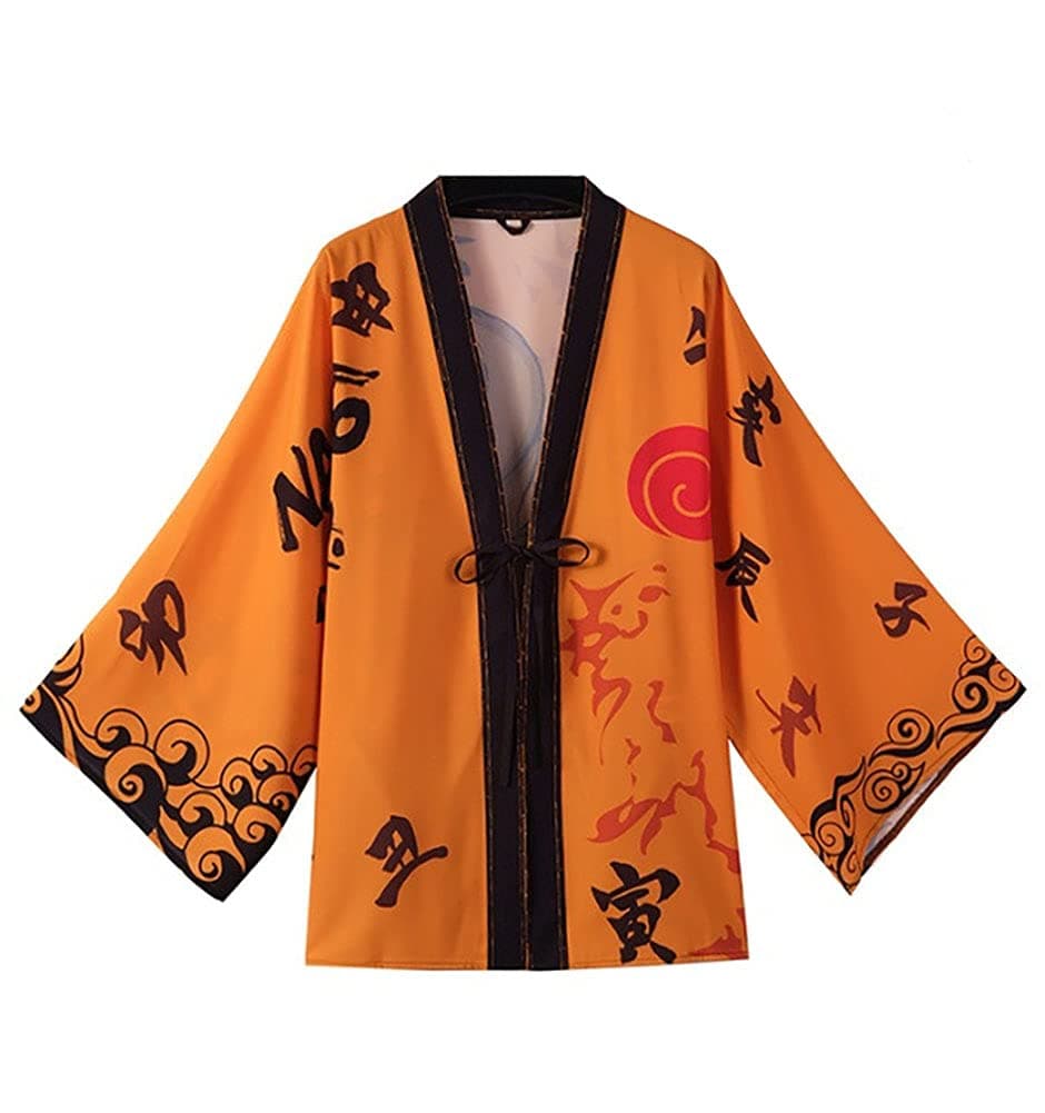 Piccodos Men Women Kyubi Kurama Kyuubi Kimono Cosplay Costume Cape Coat Cardigan Size XXS-4XL
