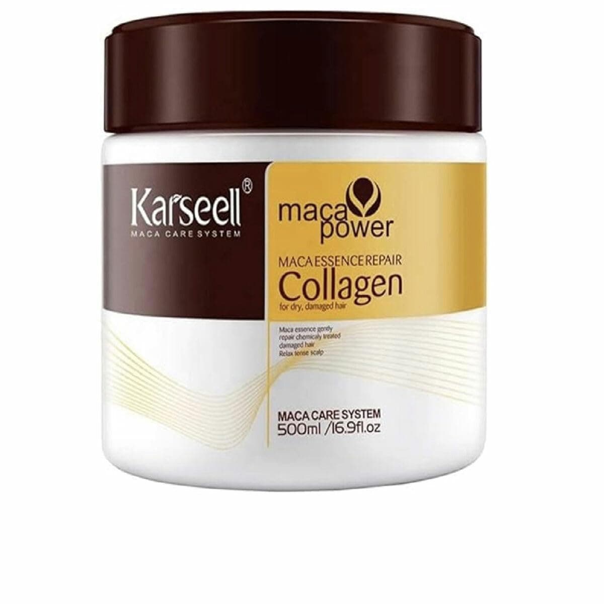 Karseell Collagen Hair Treatment Deep Repair Conditioning Hair Mask Argan Oil Coconut Oil Essence for Dry Damaged Hair All Hair Types 16.90 Fl oz 500ml