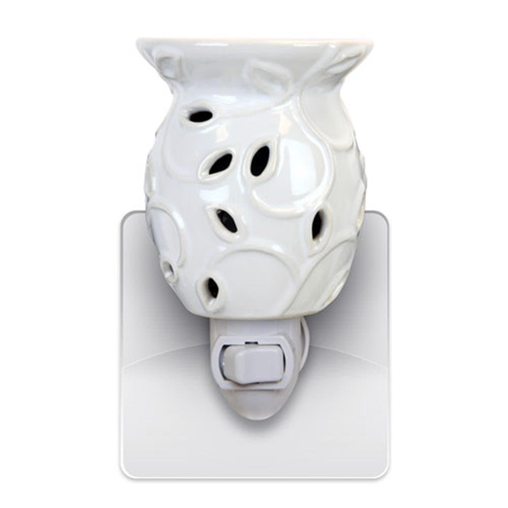 Decorative Ceramic Wall Plug-in Tart/Wax Candle Warmer (White Ivy)