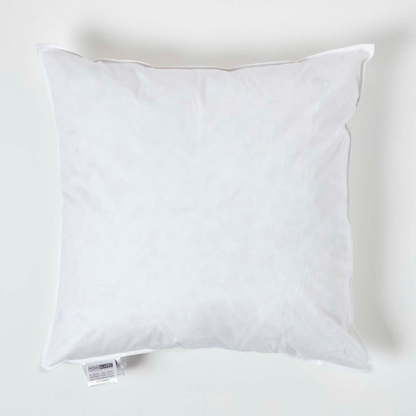 HOMESCAPES - Luxury New White Duck Feather Cushion Pad Inner Insert - 20 x 20” - 100% Natural Cotton Anti Dust Mite And Down Proof Cover - Double Stitched Seams - Non Allergenic - Machine Washable