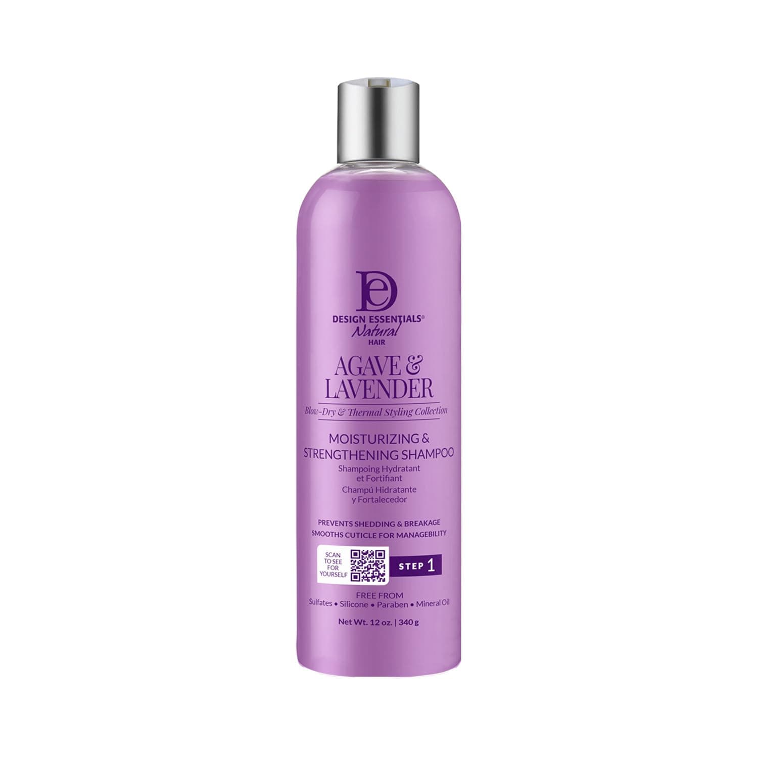 Agave & Lavender Moisturizing Hair Bath, Sulfate-Free Shampoo- Blow-Dry & Silk Press Collection - 12oz