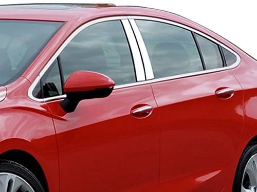 QAA is Compatible with 2016-2019 Chevrolet Cruze 4 Piece Stainless Pillar Post Trim PP56145