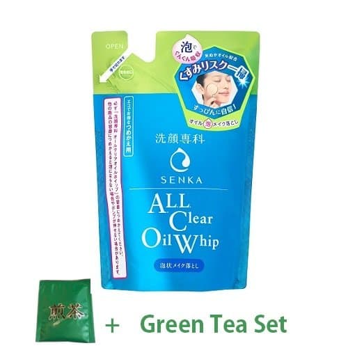 Siseido Senka All Clear Oil Whip (Washing Face Makeup Remover) Refill - 130ml (Green Tea Set)