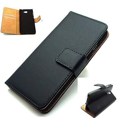 Huawei Y6 ll Compact Case [Black] Luxury premium Leather wallet [Cash and Card Slots] mobile stand cover by SUPRIZEBOX(TM)