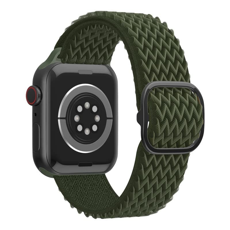 EURCRBUApple Smart Watch Band 42mm 44mm 45mm 49mm, Double Loop Adjustable Ripple Pattern Soft Breathable Nylon Band, for Watch Ultra/Ultra 2, Series 9/8/7/6/SE/5/4/3/2/1