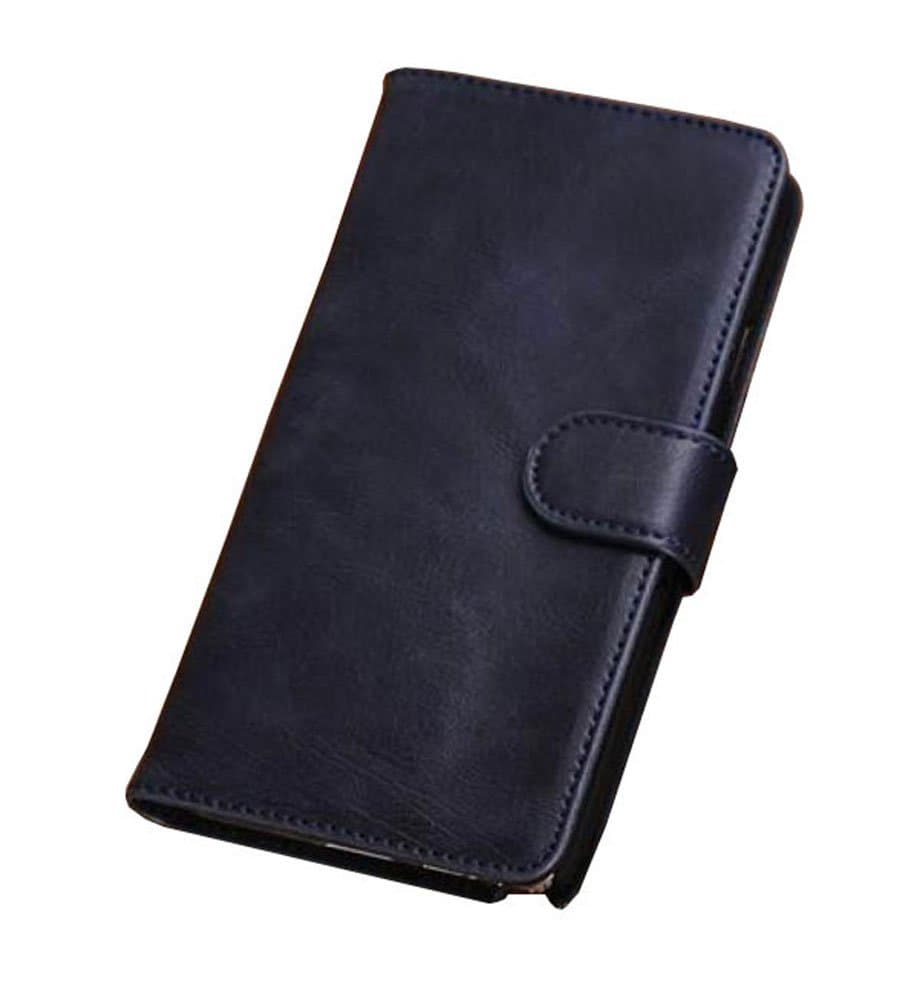 Richton New Arrival Crazy Horse Grain Leather Folio Wallet Case With Stand for Samsung Galaxy Note 3 N9000 (Dark blue)