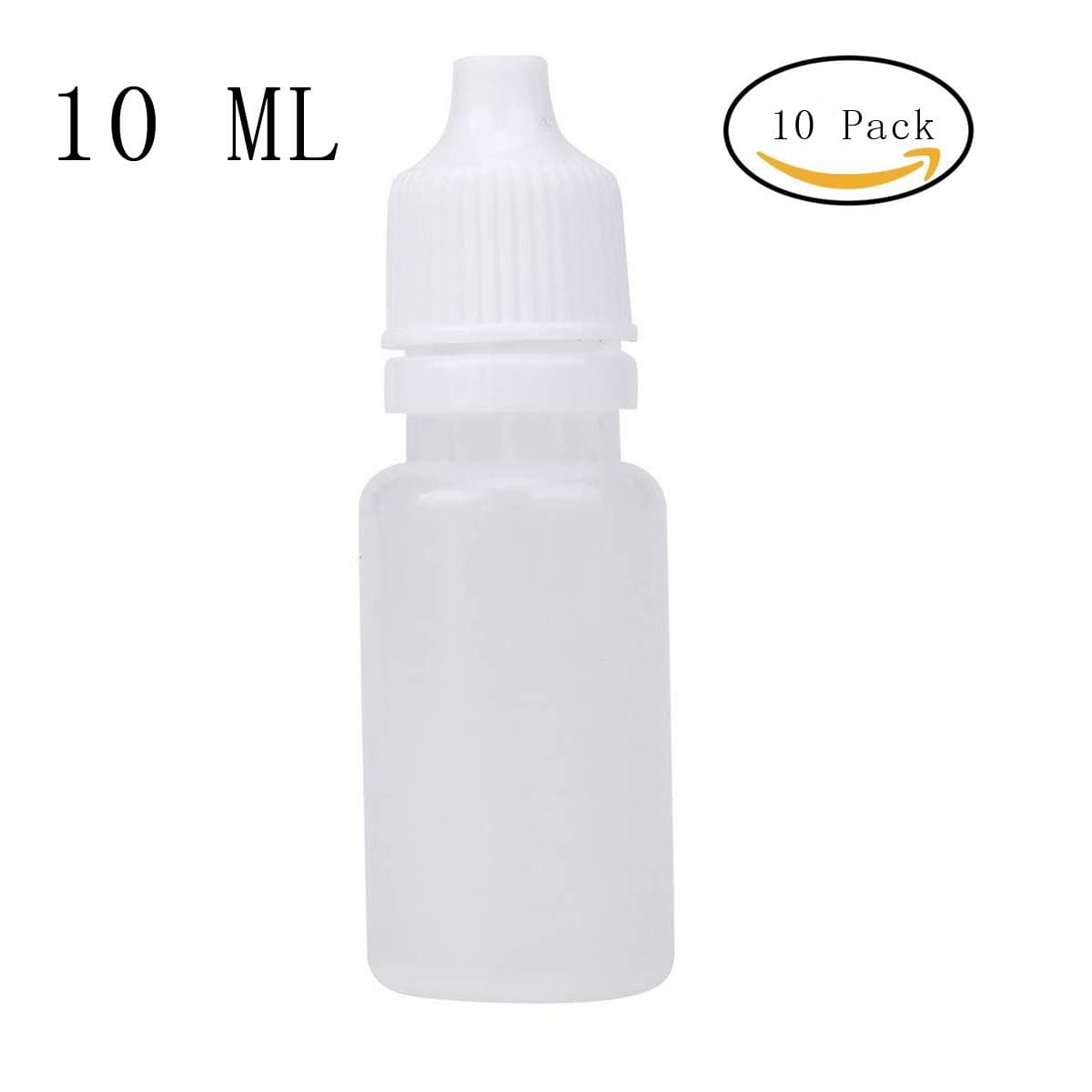 ITOOLS Squeezable Eye Drop Bottles Clear Refillable Container for Liquid Dropper Sample Dispensing & Storage (10 ML, 10 Pack)