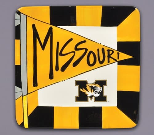 Magnolia Lane Ceramic Collegiate Square Flag Plate