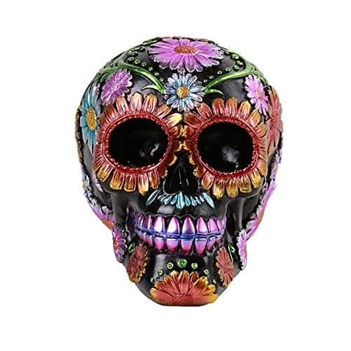 Pacific GiftwareDay of The Dead Floral Skull Home Tabletop Decorative Resin Figurine
