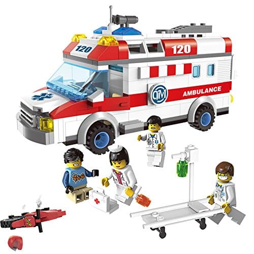 zhenyu Ambulance Nurse Doctor First Aid Stretcher Bricks Toys Building Block Sets Toys for Baby Gift