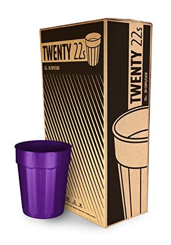 CC-22FC-C23806-20 Plastic Fluted Cup, 22 oz Capacity, Pearlescent Purple (Pack of 20)