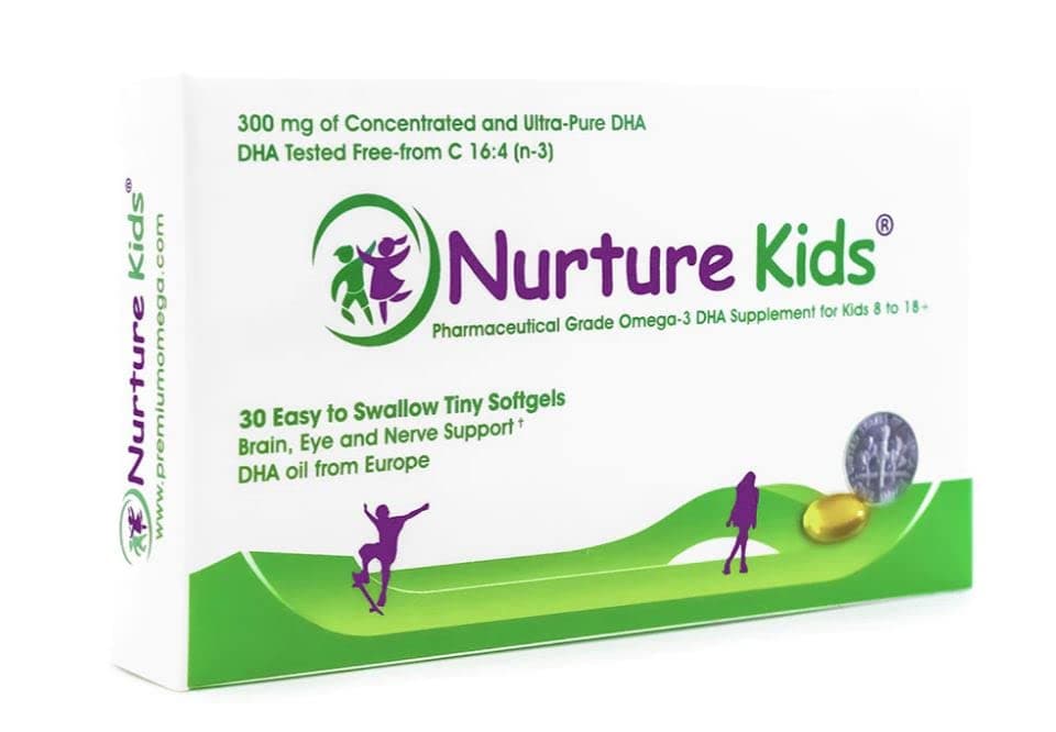 Concentrated Omega 3 DHA for Children & Teenagers Brain, Vision and Nerve Health - Burpless, Odorless, Tiny Softgels (30 Count)