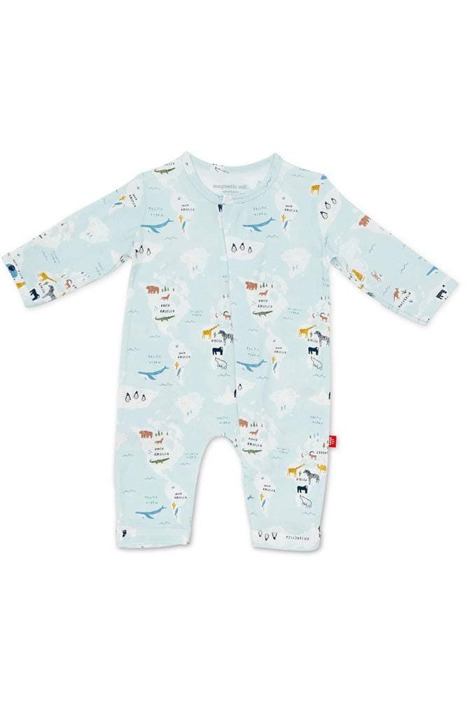 Magnificent Baby Magnetic Me Modal Coveralls (Sea The World) 3-6M (12-16 lbs.)