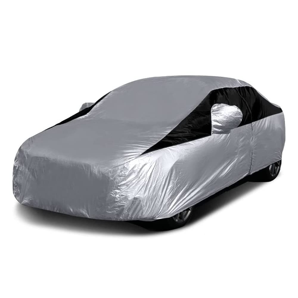 Titan Lightweight Poly 210T Car Cover for Compact Sedans 176-185". Waterproof, UV Protection, Scratch Resistant, Driver-Side Zippered Opening. Fits Corolla, Sentra, Cruz and More.