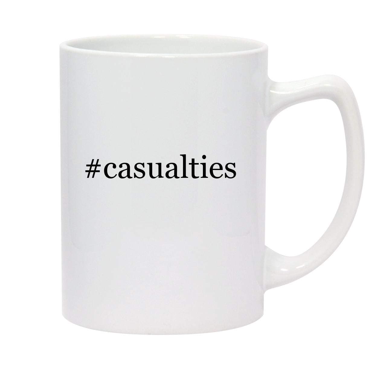 #casualties - 14oz Hashtag White Ceramic Statesman Coffee Mug