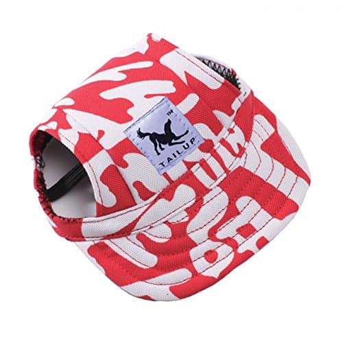 Dog Hats, Dog Baseball Cap, Canvas Hat, Sports Baseball Cap with Ear Holes for Large Dogs (XL, red white)